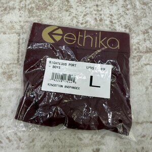 Ethika Underwear Boys Large Maroon Righteous Port Boxer Briefs Cotton Spandex
